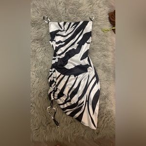 Brand New Never Worn. Zebra Print Satin Dress